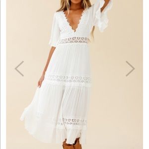 White boho dress